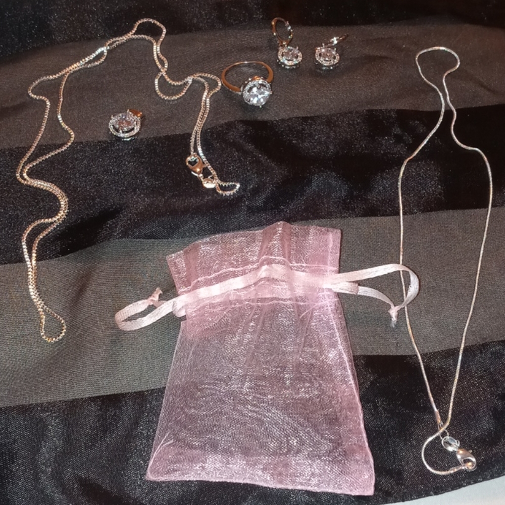 New 5Pc Sterling Silver Jewelry Set